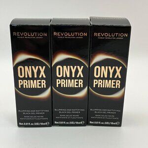 Revolution Onyx Primer Blurring & Mattifying Black Gel Primer 18ml Lot Of 3 Pcs